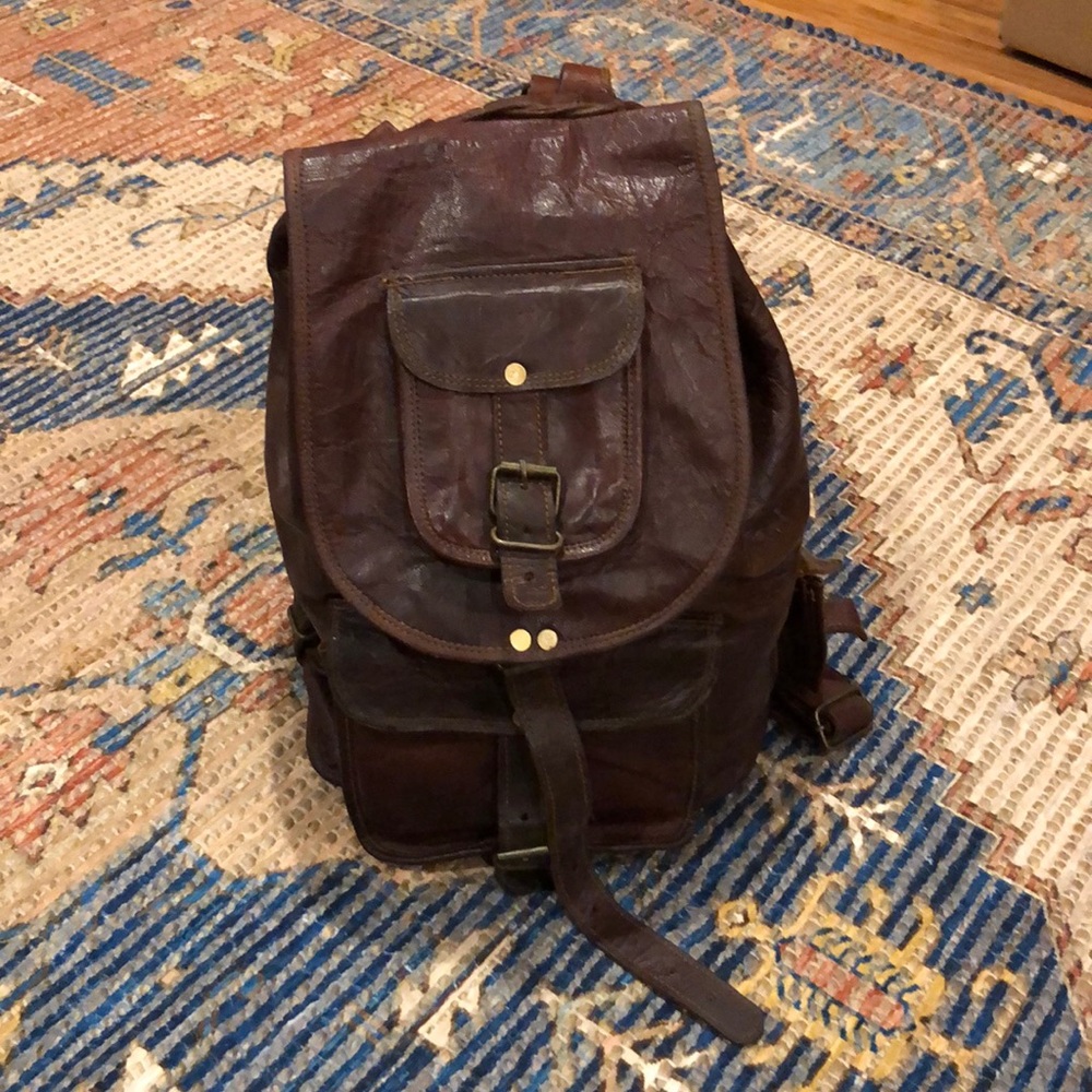 Rugged Leather Backpack